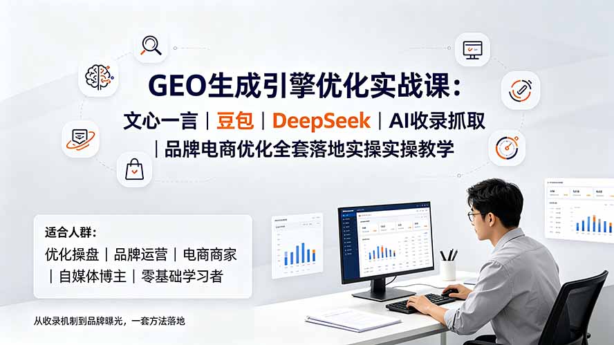 GEO生成引擎优化实战课：文心一言｜豆包｜DeepSeek｜AI收录抓取｜品牌电商优化全套落地实操教学 - 严选资源大全