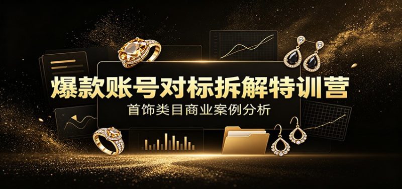 爆款账号对标拆解特训营:首饰类目商业案例分析,配套完整资料内容 - 严选资源大全 - 严选资源大全