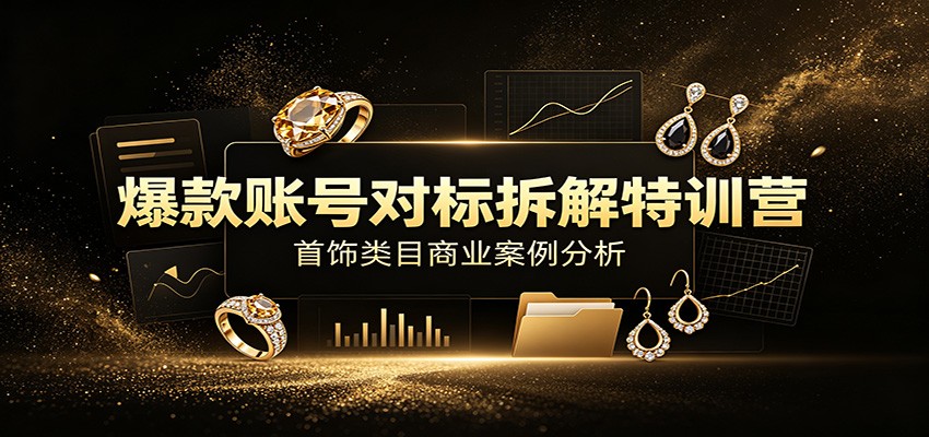 爆款账号对标拆解特训营：首饰类目商业案例分析，配套完整资料内容 - 严选资源大全