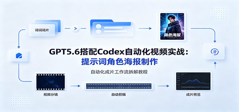GPT5.6搭配Codex自动化视频实战：提示词角色海报制作，自动化成片工作流拆解教程 - 严选资源大全 - 严选资源大全