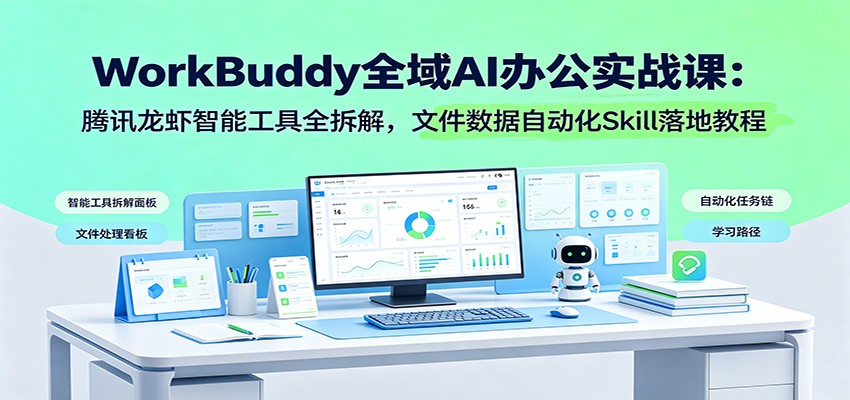 WorkBuddy全域AI办公实战课:腾讯龙虾智能工具全拆解,文件数据自动化Skill落地教程 - 严选资源大全