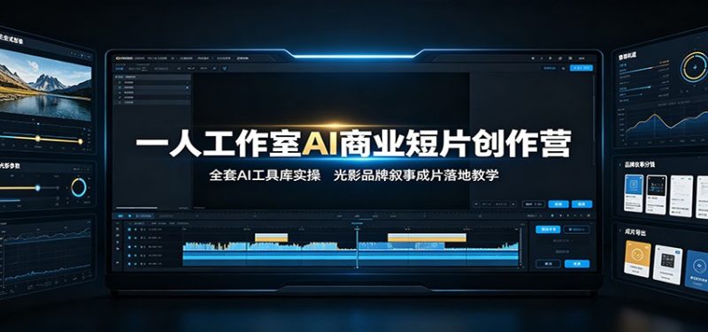 一人工作室AI商业短片创作营：全套AI工具库实操，光影品牌叙事成片落地教学 - 严选资源大全 - 严选资源大全