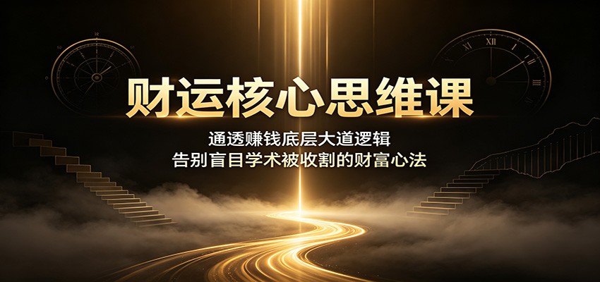 财运核心思维课：通透赚钱底层大道逻辑，告别盲目学术被收割的财富心法 - 严选资源大全