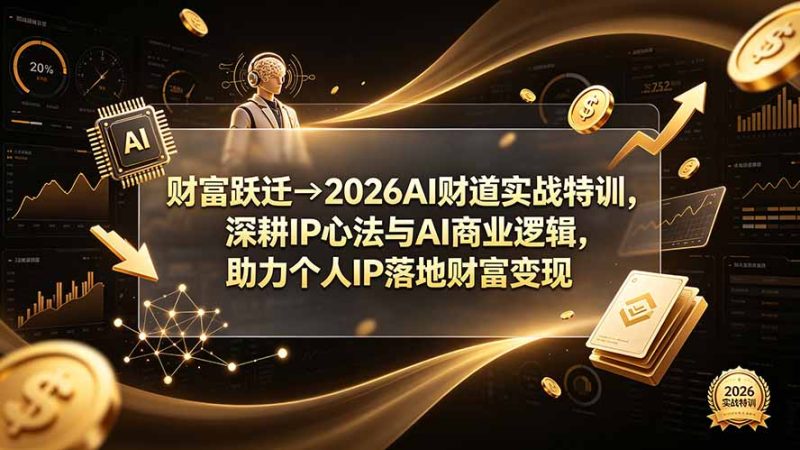 财富跃迁→2026AI财道实战特训，深耕IP心法与AI商业逻辑，助力个人IP落地财富变现 - 严选资源大全 - 严选资源大全