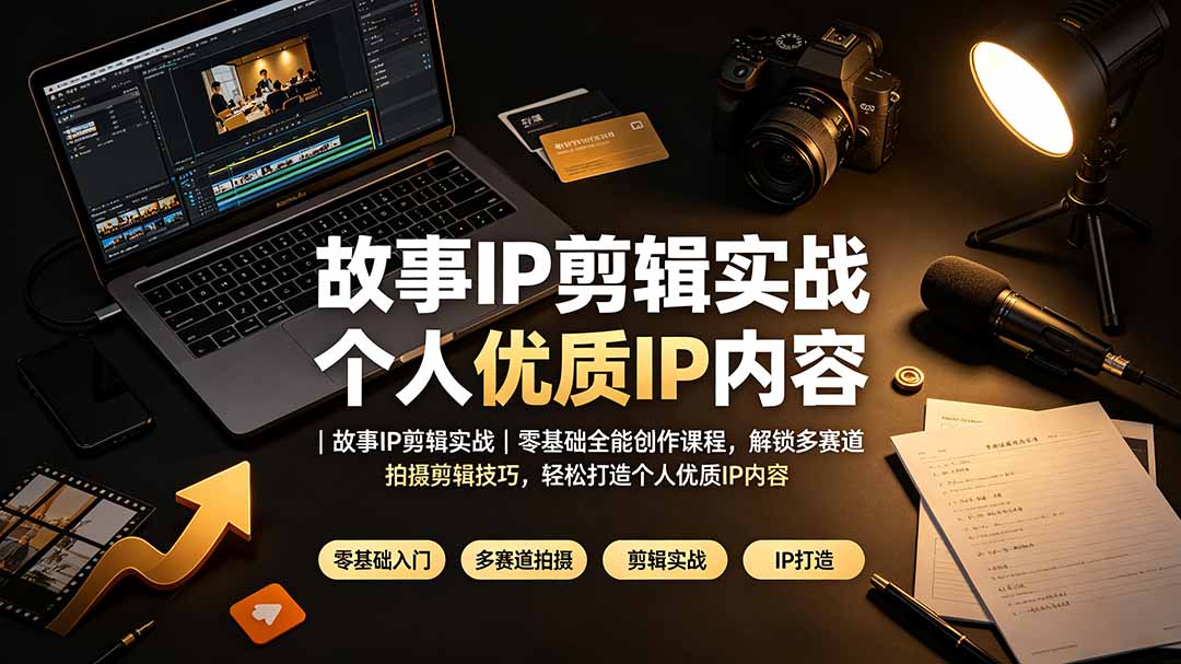 故事IP剪辑实战｜零基础全能创作课程，解锁多赛道拍摄剪辑技巧，轻松打造个人优质IP内容 - 严选资源大全