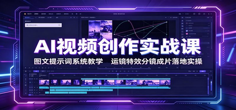 AI视频创作实战课：图文提示词系统教学，运镜特效分镜成片落地实操 - 严选资源大全 - 严选资源大全