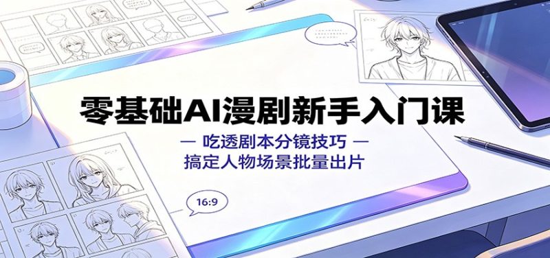 零基础AI漫剧新手入门课：吃透剧本分镜技巧，搞定人物场景批量出片 - 严选资源大全 - 严选资源大全