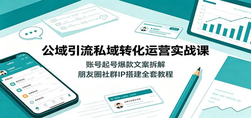 公域引流私域转化运营实战课：账号起号爆款文案拆解，朋友圈社群IP搭建全套教程 - 严选资源大全 - 严选资源大全