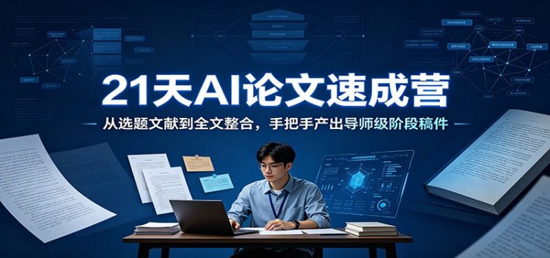 21天AI论文速成营：从选题文献到全文整合，手把手产出导师级阶段稿件 - 严选资源大全 - 严选资源大全