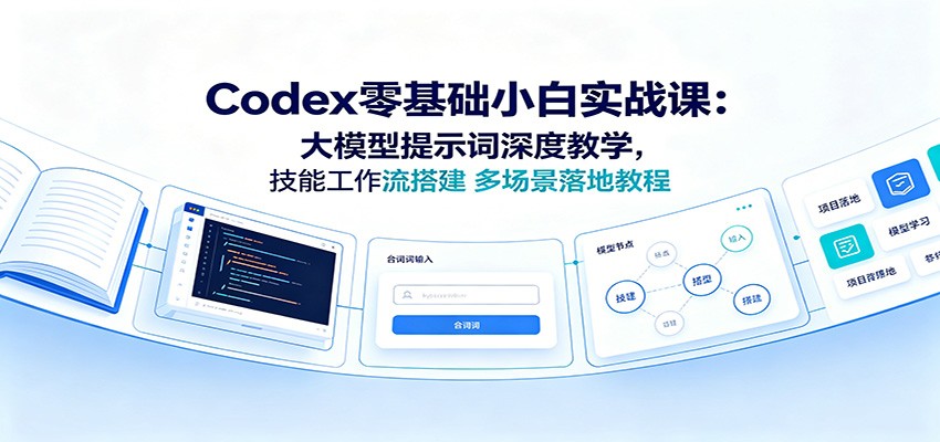 Codex零基础小白实战课：大模型提示词深度教学，技能工作流搭建多场景落地教程 - 严选资源大全