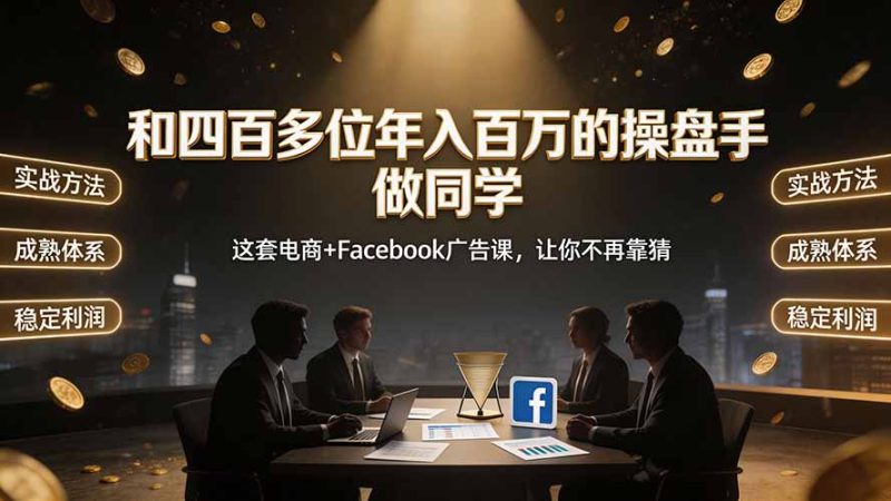 和四百多位年入百万的操盘手做同学——这套电商+Facebook广告课,让你不再靠猜【原创双语字幕】 - 严选资源大全 - 严选资源大全