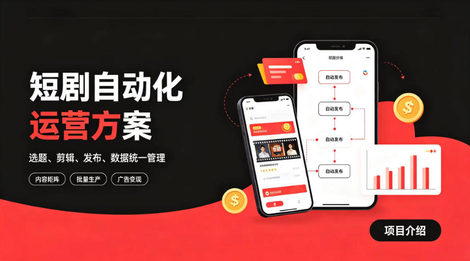 快手全自动短剧矩阵项目|自动化分发,流量持续变现【揭秘】 - 严选资源大全