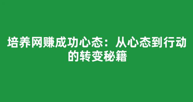 培养网赚成功心态：从心态到行动的转变秘籍 - 严选资源大全