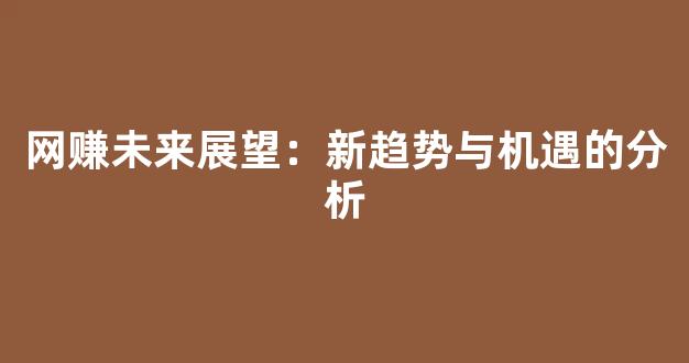 网赚未来展望：新趋势与机遇的分析 - 严选资源大全