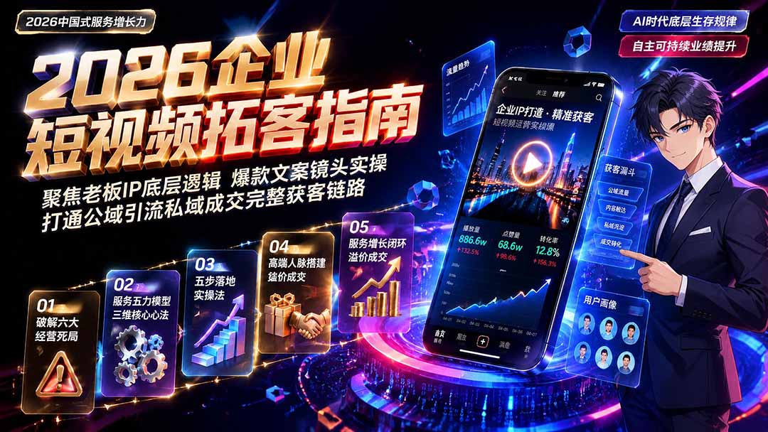 2026AI时代服务增长力实战课-无水印|五力模型三维心法教学,破解门店客源流失低价内卷实现长效业绩增长 - 严选资源大全