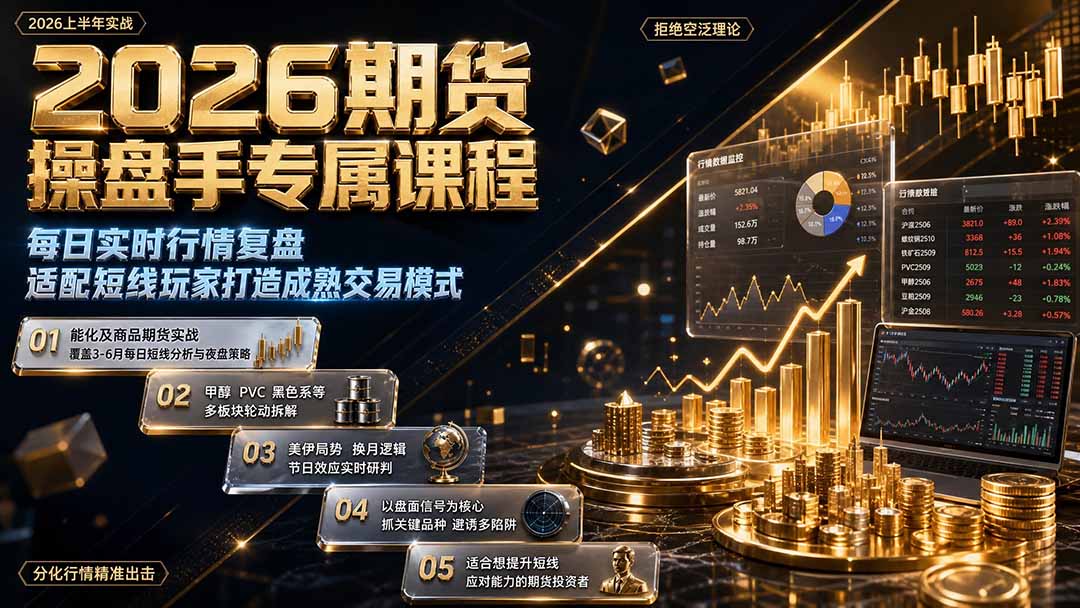 2026期货操盘手专属课程-更新8月,每日实时行情复盘,适配短线玩家打造成熟交易模式 - 严选资源大全