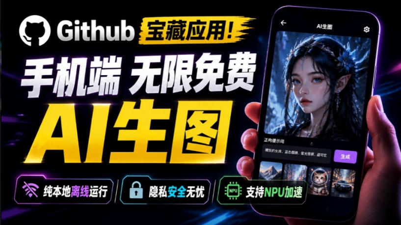 Github宝藏应用!手机端无限免费AI生图,纯本地离线运行,支持NPU加速斩获3.1k stars,local-dream - 严选资源大全