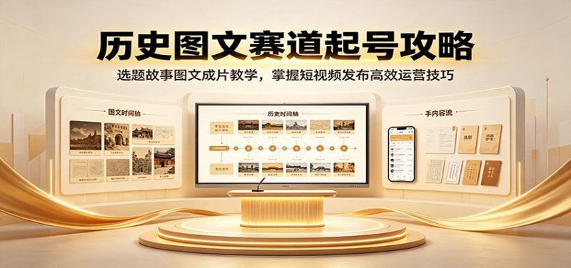 历史图文赛道起号攻略：选题故事图文成片教学，掌握短视频发布高效运营技巧 - 严选资源大全 - 严选资源大全