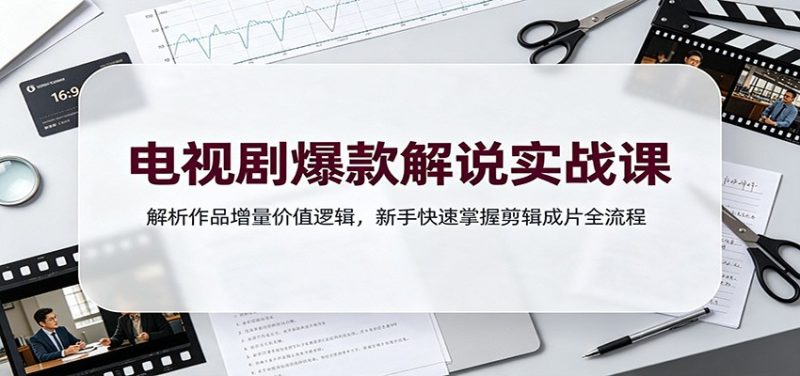 电视剧爆款解说实战课：解析作品增量价值逻辑，新手快速掌握剪辑成片全流程 - 严选资源大全 - 严选资源大全
