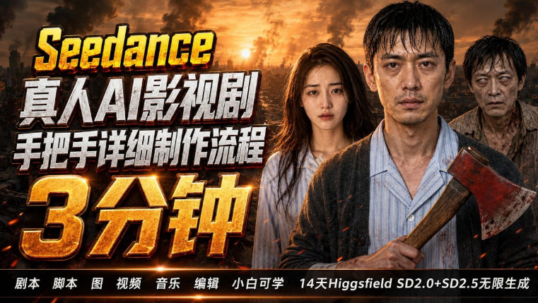 3分钟真人AI影视剧怎么做？SD 2.0手把手完整制作流程｜Higgsfield 14天SD 2.0/2.5无限生成 - 严选资源大全