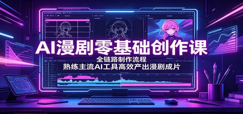 AI漫剧零基础创作课：全链路制作流程，熟练主流AI工具高效产出漫剧成片 - 严选资源大全 - 严选资源大全