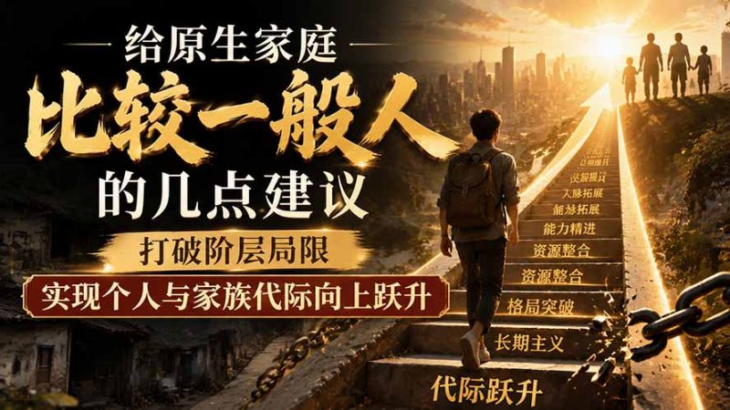 付费文章:给原生家庭比较一般人的几点建议,打破阶层局限,实现个人与家族代际向上跃升 - 严选资源大全 - 严选资源大全