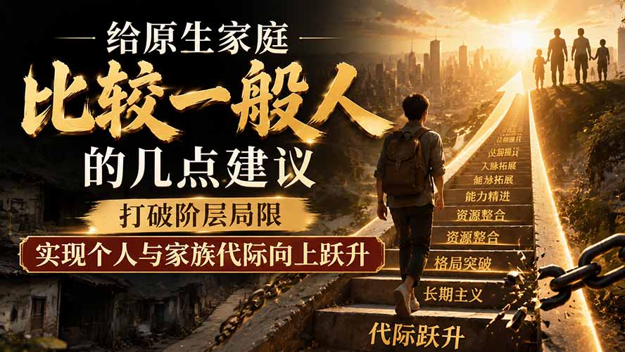 付费文章:给原生家庭比较一般人的几点建议,打破阶层局限,实现个人与家族代际向上跃升 - 严选资源大全