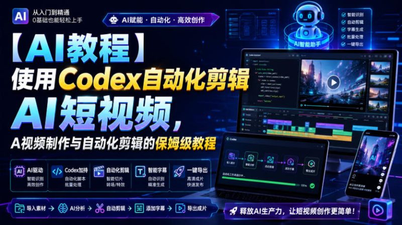 【AI教程】使用Codex自动化剪辑AI短视频,AI视频制作与自动化剪辑的保姆级教程 - 严选资源大全 - 严选资源大全
