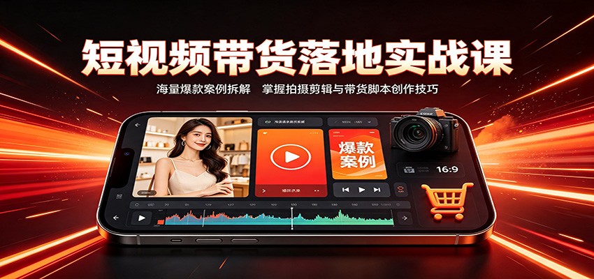 短视频带货落地实战课：海量爆款案例拆解，掌握拍摄剪辑与带货脚本创作技巧 - 严选资源大全