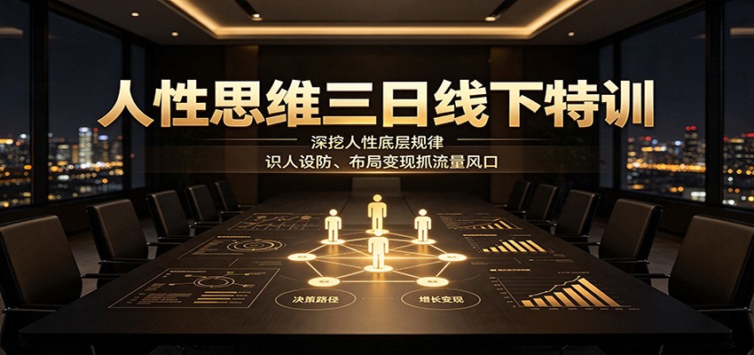 人性思维三日线下特训：深挖人性底层规律，识人设防、布局变现抓流量风口 - 严选资源大全