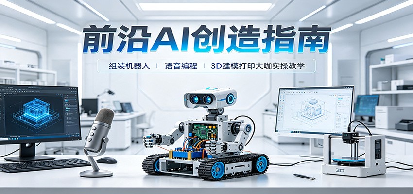 前沿AI创造指南：组装机器人、语音编程、3D建模打印大咖实操教学 - 严选资源大全