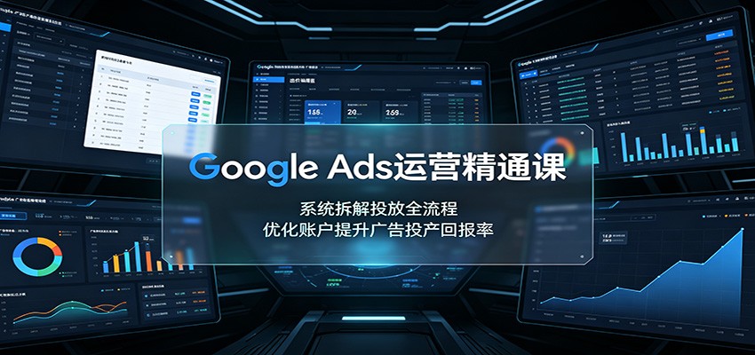 Google Ads运营精通课：系统拆解投放全流程，优化账户提升广告投产回报率 - 严选资源大全