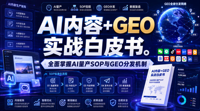 AI内容+GEO实战白皮书,全面掌握AI量产SOP与GEO分发机制【文档】 - 严选资源大全
