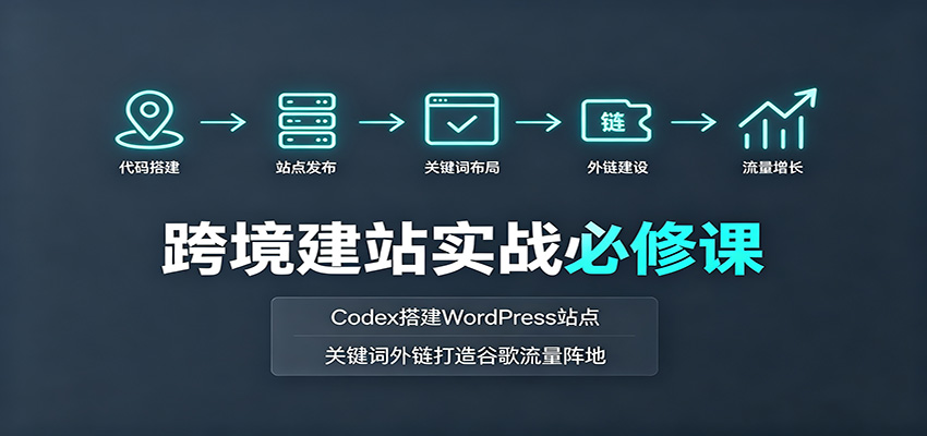 跨境建站实战必修课：Codex搭建WordPress站点，关键词外链打造谷歌流量阵地 - 严选资源大全