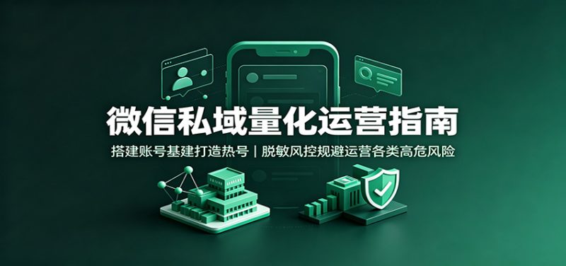 微信私域量化运营指南:搭建账号基建打造热号,脱敏风控规避运营各类高危风险 - 严选资源大全 - 严选资源大全