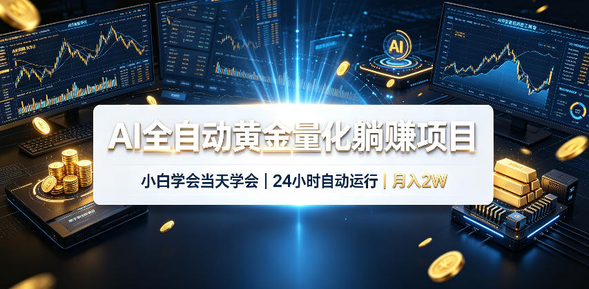 AI全自动黄金量化躺賺项目，24小时自动运行，月入2W！ - 严选资源大全
