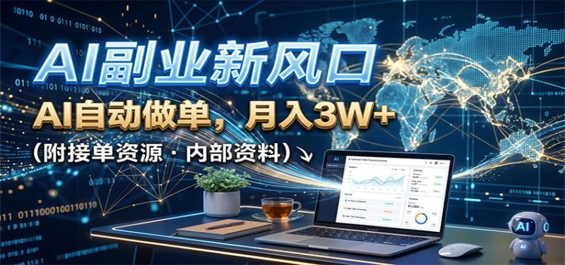 AI副业新风口,AI自动做单,月入3W+,附接单资源 - 严选资源大全 - 严选资源大全