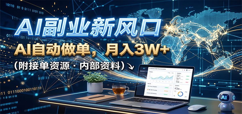 AI副业新风口，AI自动做单，月入3W+，附接单资源 - 严选资源大全