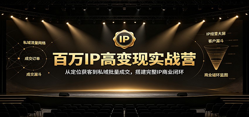 百万IP高变现实战营：从定位获客到私域批量成交，搭建完整IP商业闭环 - 严选资源大全