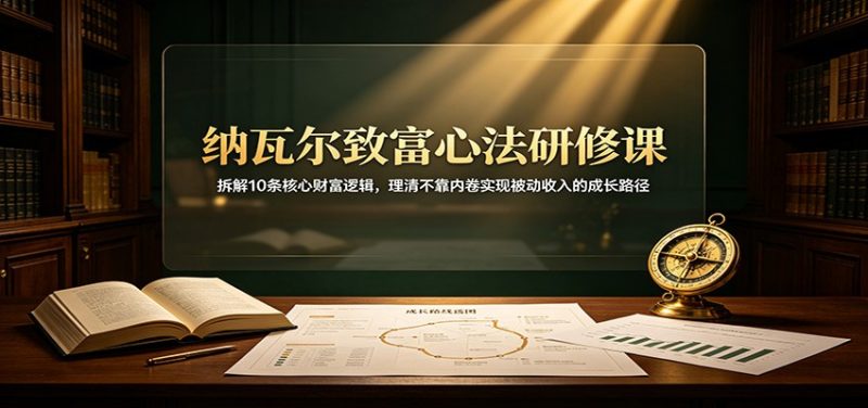 纳瓦尔致富心法研修课:拆解10条核心财富逻辑,理清不靠内卷实现被动收入的成长路径 - 严选资源大全 - 严选资源大全