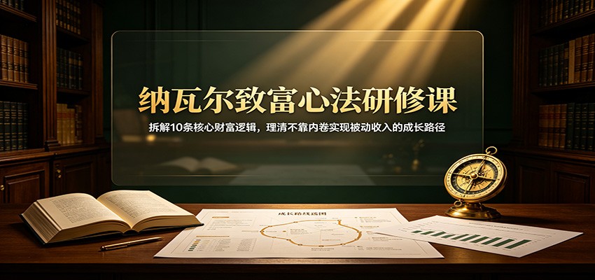 纳瓦尔致富心法研修课：拆解10条核心财富逻辑，理清不靠内卷实现被动收入的成长路径 - 严选资源大全