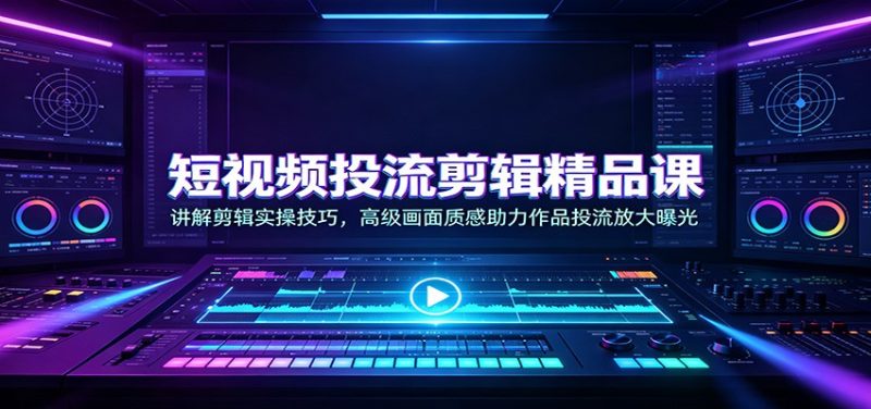 短视频投流剪辑精品课：讲解剪辑实操技巧，高级画面质感助力作品投流放大曝光 - 严选资源大全 - 严选资源大全