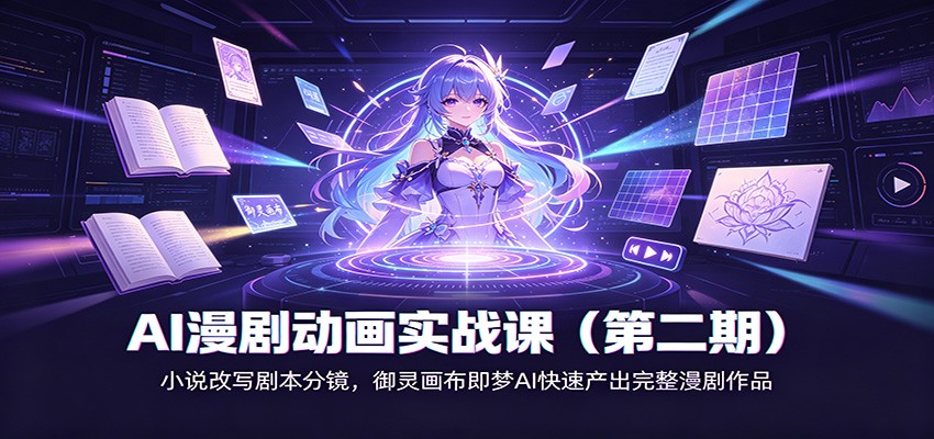 AI漫剧动画实战课(第二期):小说改写剧本分镜,御灵画布即梦AI快速产出完整漫剧作品 - 严选资源大全