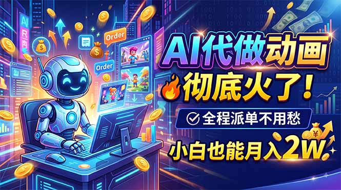 AI代做动画，彻底火了！全程派单不用愁，小白也能月入2W - 严选资源大全
