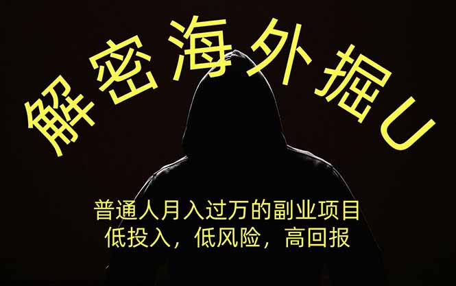 解密海外掘U，普通人月入过万的副业项目，低投入、低风险高回报，没有之一 - 严选资源大全