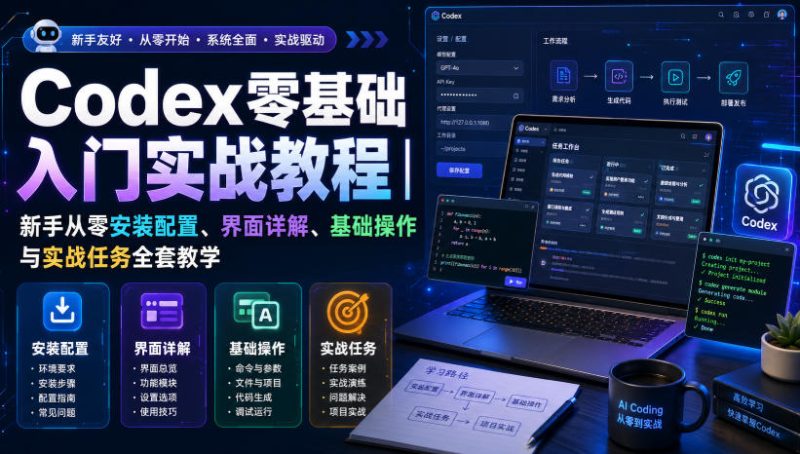 Codex零基础入门实战教程｜新手从零安装配置、界面详解、基础操作与实战任务全套教学 - 严选资源大全 - 严选资源大全