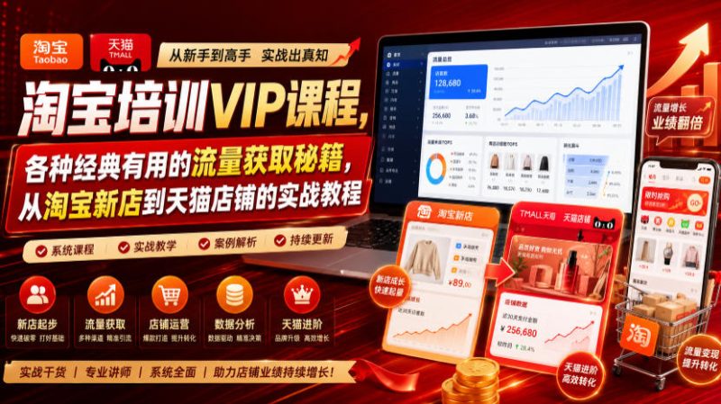 淘宝培训VIP课程,各种经典有用的流量获取秘籍,从淘宝新店到天猫店铺的实战教程(更新08月12日) - 严选资源大全 - 严选资源大全