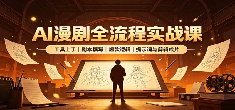 AI漫剧全流程实战课:工具上手、剧本撰写、爆款逻辑、提示词与剪辑成片 - 严选资源大全 - 严选资源大全