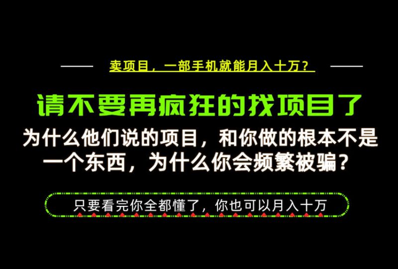 为什么做项目的人大多都是炮灰？为什么只有卖项目才能稳？看完你也可以月入10W+【揭秘】 - 严选资源大全 - 严选资源大全