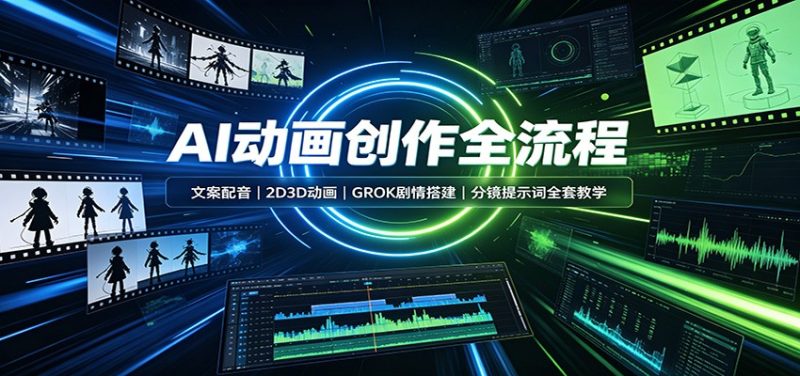 AI动画创作全流程:文案配音,2D3D动画,GROK剧情搭建,分镜提示词全套教学 - 严选资源大全 - 严选资源大全